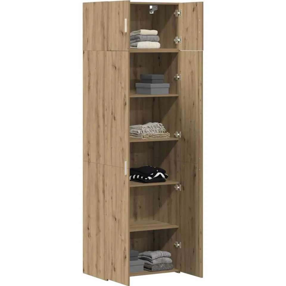 vidaXL Opbergkast 2 st Artisan Eiken 70 x 42,5 x 225 cm Bruin