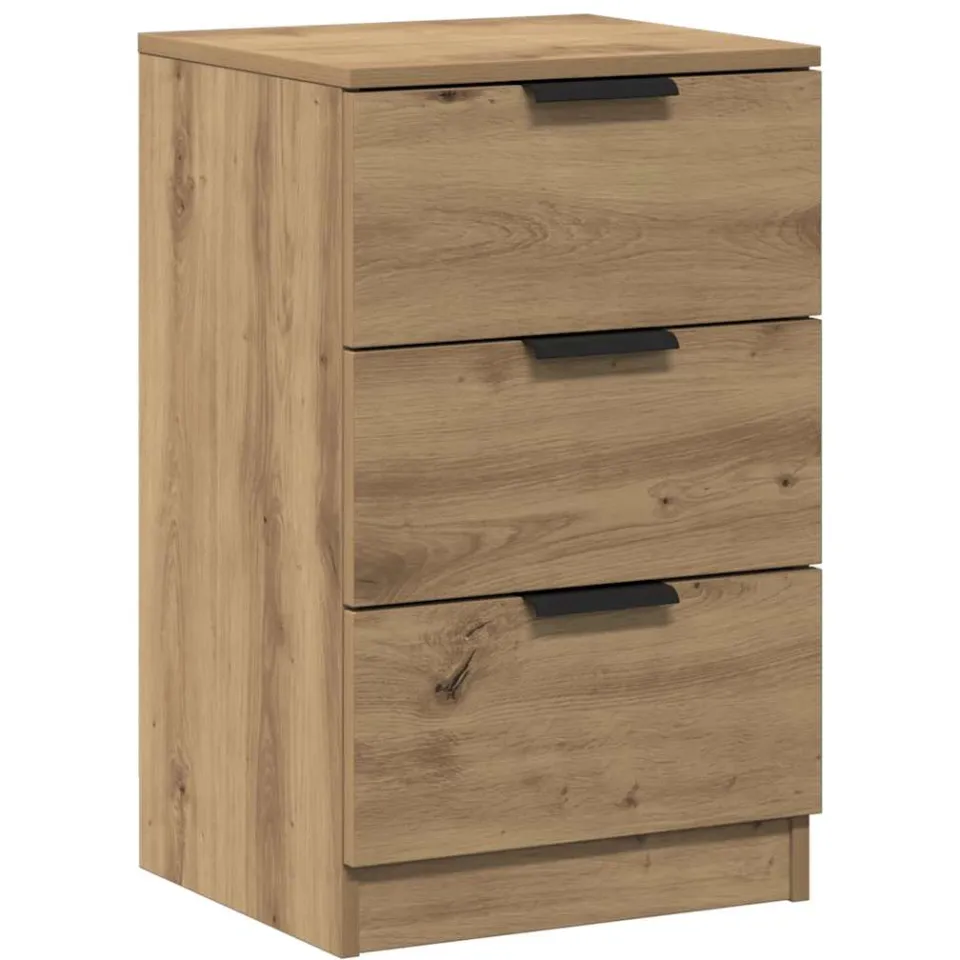 vidaXL Nachtkastje 40x36x65 cm bewerkt hout artisanaal eikenkleurig