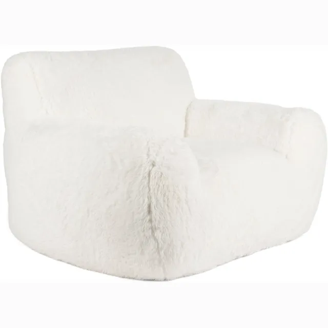Bold Monkey Cuddle the Yeti Fauteuil/ Loungestoel Pluche Wit Off White