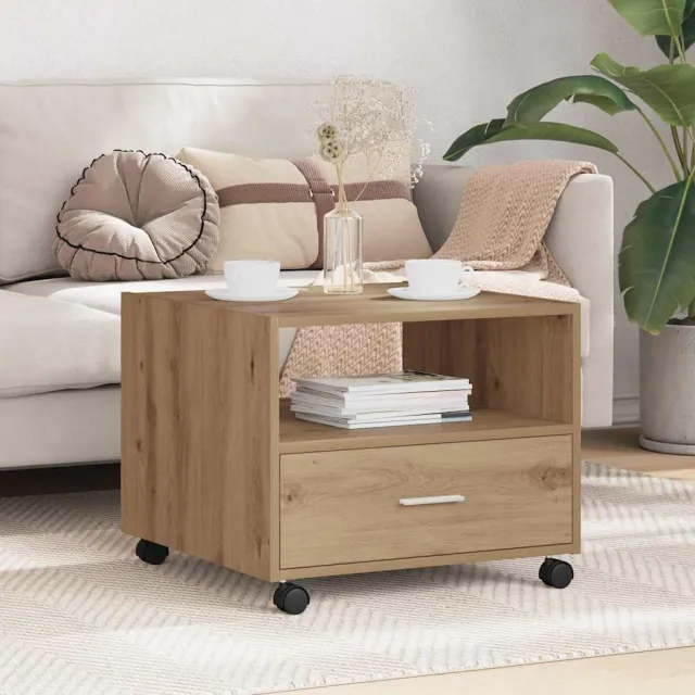 vidaXL Salontafel Artisan Eiken 55 x 55 x 45cm Bewerkt hout Bruin