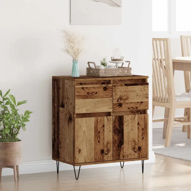 vidaXL Dressoir Oud Hout 60 x 35 x 70 cm Gemonteerd hout en ijzer Bruin