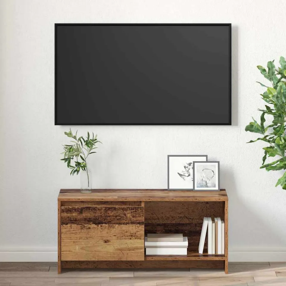vidaXL Tv-meubelset 90 x 35 x 40 cm Oud Hout Bewerkt hout bruin, foto 4