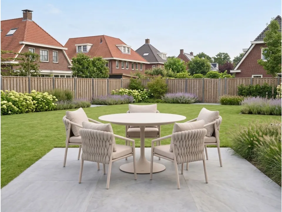 Suns Sato/Nova ø150cm dining tuinset 6-delig bruin, foto 5