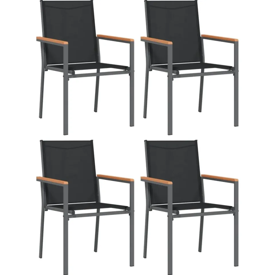 vidaXL 5-delige Tuinset textileen en staal zwart, foto 3