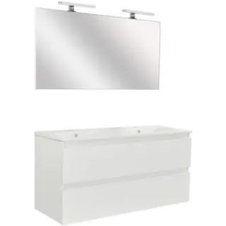 Allibert Badmeubelset Livo 120cm Met 2 Laden Glanzend Wit Hout