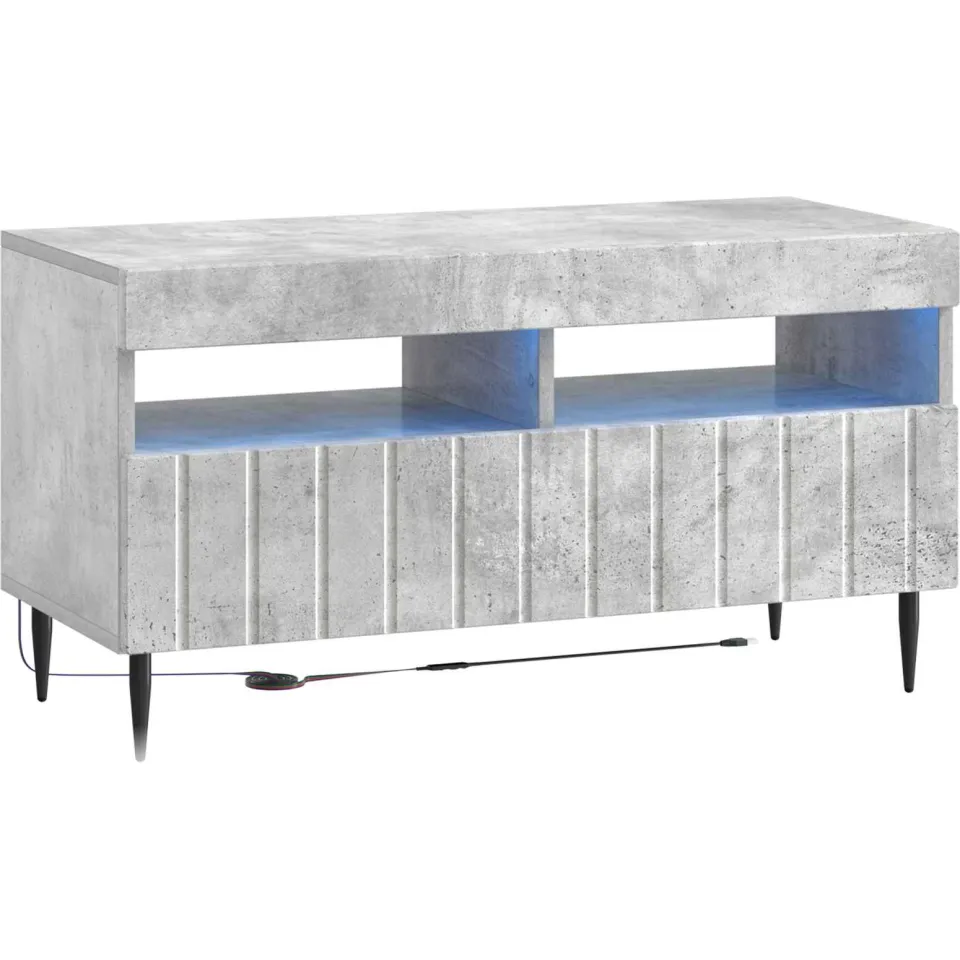 vidaXL LED tv-meubel ZWOLLE 81 x 35 x 43 cm Betongrijs Bewerkt hout grijs, foto 3