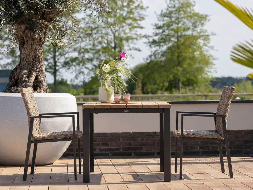 Manifesto Furniture Manifesto Villongo/Lagundo 90cm dining tuinset 3-delig stapelbaar, foto 4