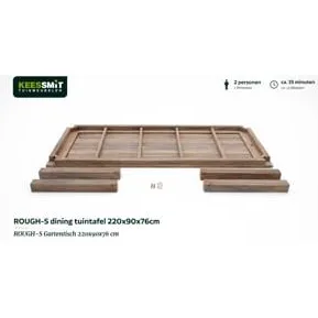 ROUGH Furniture ROUGH-S dining tuintafel 300x90x76cm bruin, foto 2