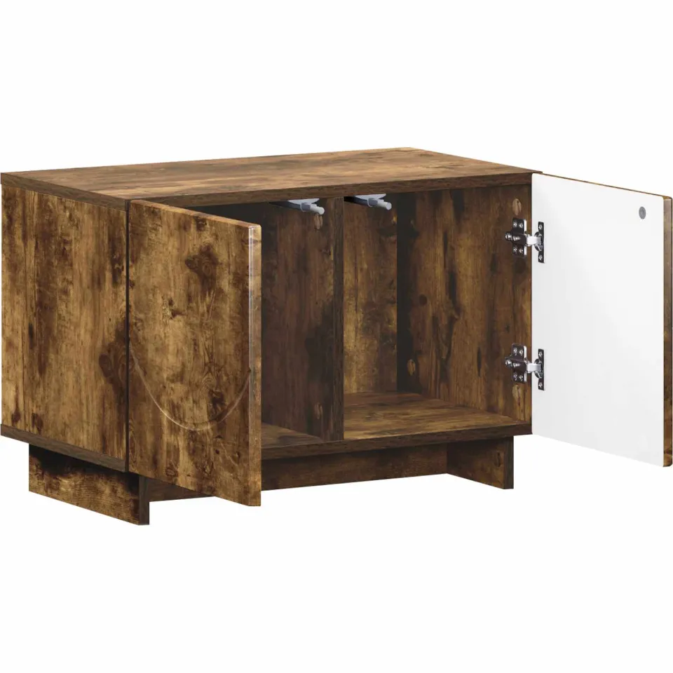 vidaXL tv-meubel 60 x 34.5 x 40 cm Gerookt eiken Bewerkt hout Bruin