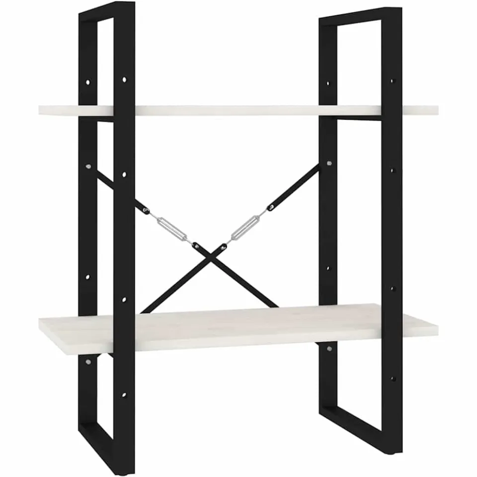 vidaXL Boekenkast met 2 schappen 40x30x70 cm massief grenenhout wit
