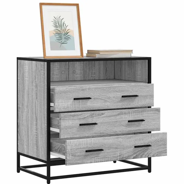 vidaXL Ladekast 70x41x70 cm bewerkt hout grijs sonoma eikenkleurig