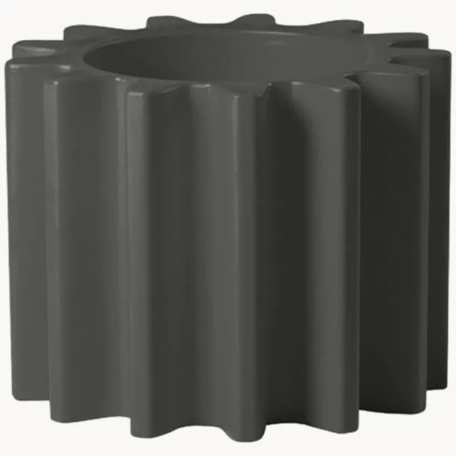 SLIDE Ronde stapelbare tuinstoel/planter Gear Pot Grijs