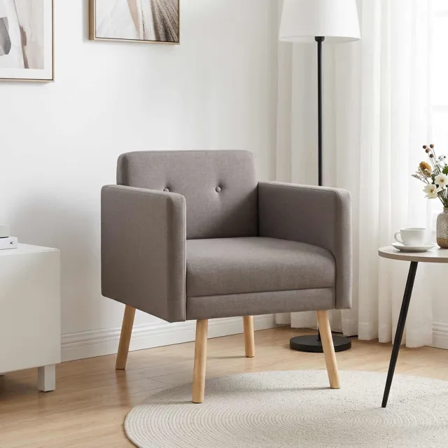 vidaXL Accentstoel Taupe Stof