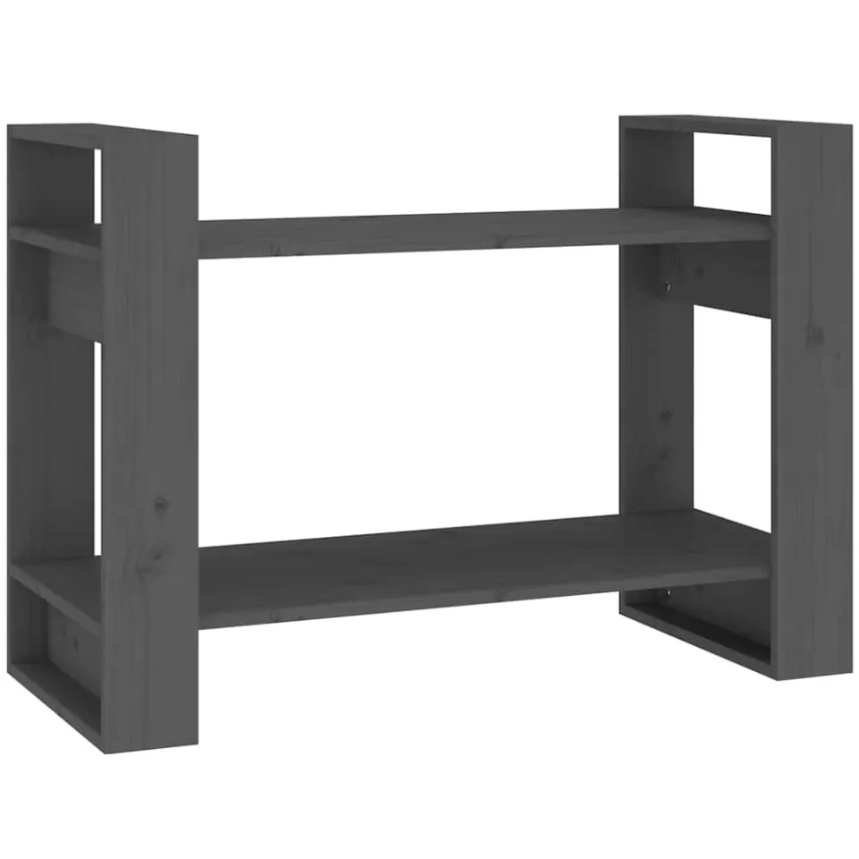 vidaXL Boekenkast/kamerscherm 80x35x56,5 cm massief grenenhout grijs