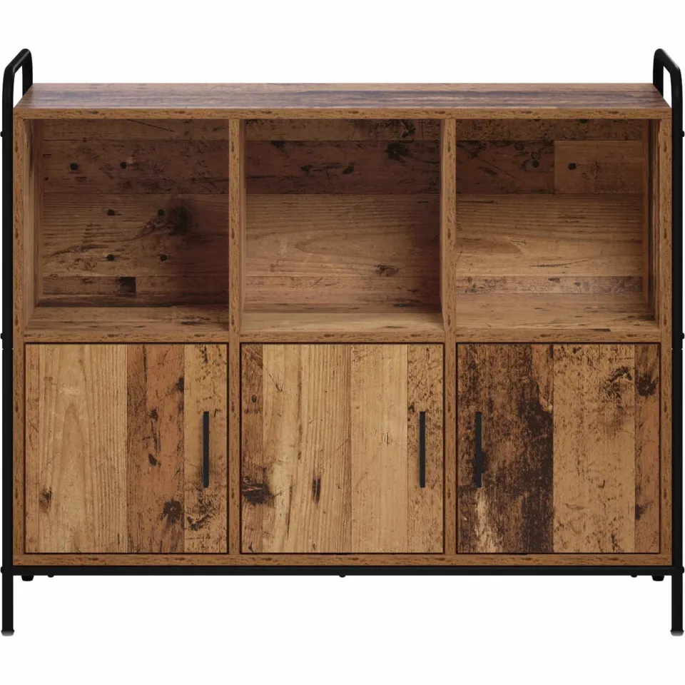 vidaXL Dressoir Oud hout 97 x 33 x 81 cm Bewerkt hout bruin, foto 4