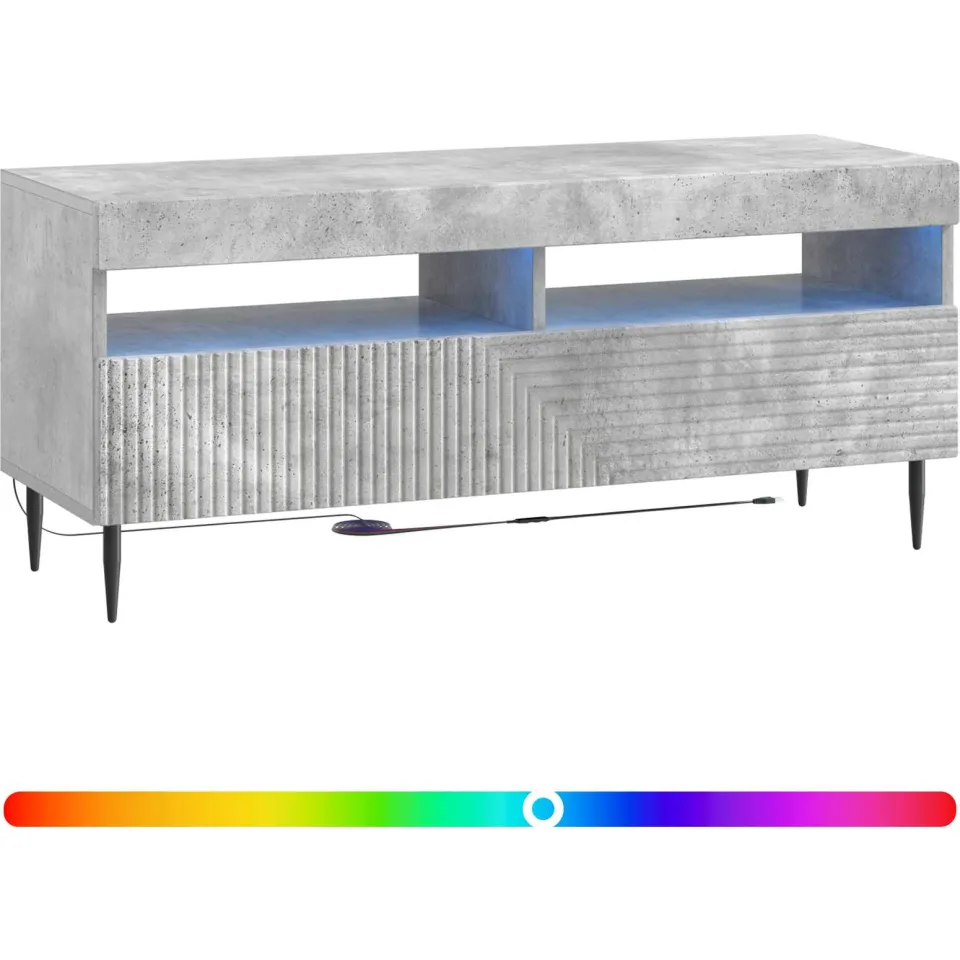 vidaXL LED tv-meubel HAARLEM 100 x 35 x 43 cm Betongrijs Bewerkt hout