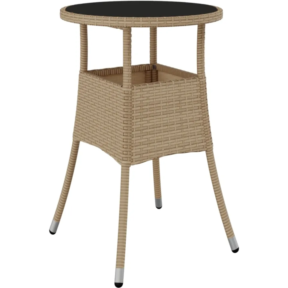 vidaXL 5-delige Tuinset met kussens poly rattan en glas beige, foto 4