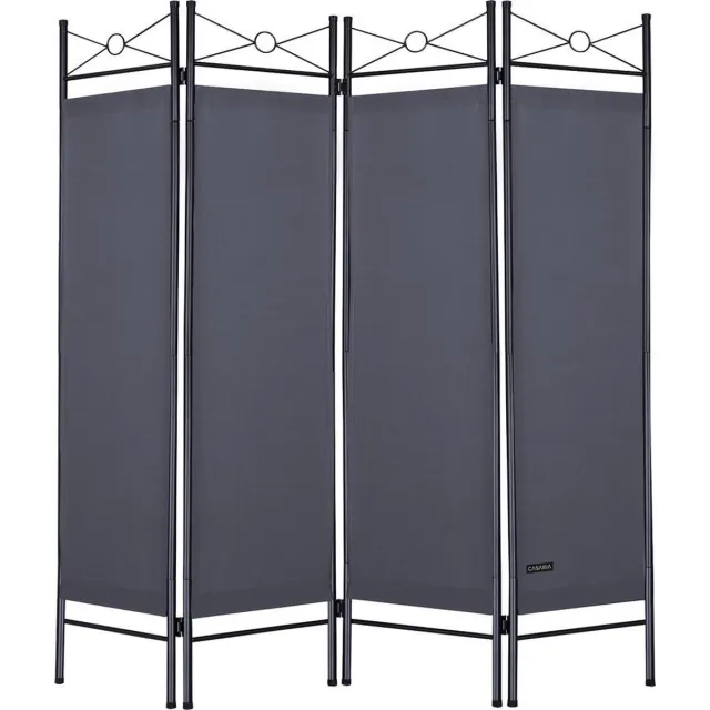Casaria Kamerscherm 2 Stuks - 4 panelen 180x163 cm - Antraciet