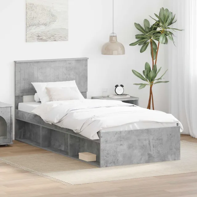 vidaXL Bedframe Concerte Grijs 90 x 190 cm Massief grenenhout