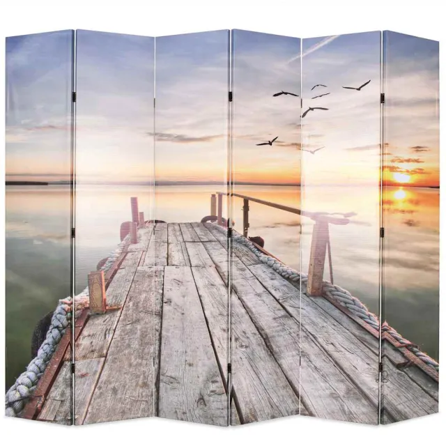 vidaXL Kamerscherm inklapbaar meer 228x170 cm meerkleurig, foto 2