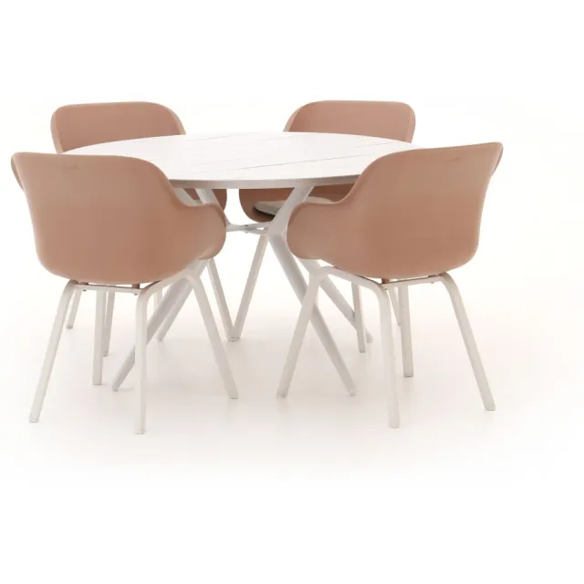Hartman tuinmeubelen Hartman Le Soleil Element/Sora ø127cm dining tuinset 5-delig Wit