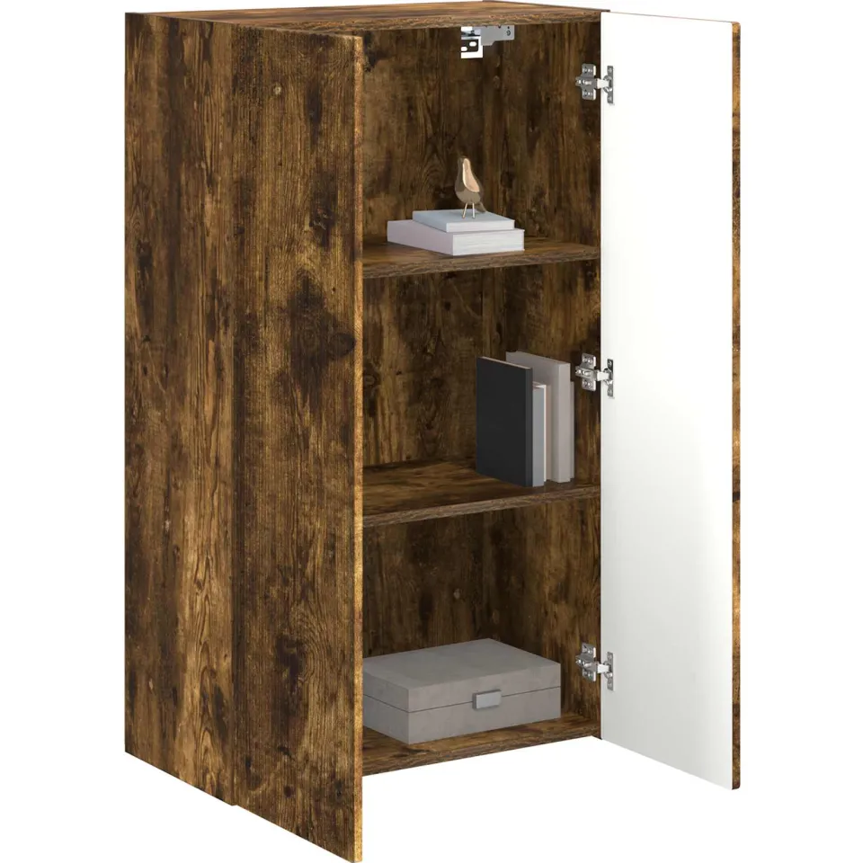 vidaXL TV-wandkast 59,5 x 31 x 100 cm Gerookt eiken Bewerkt hout Bruin