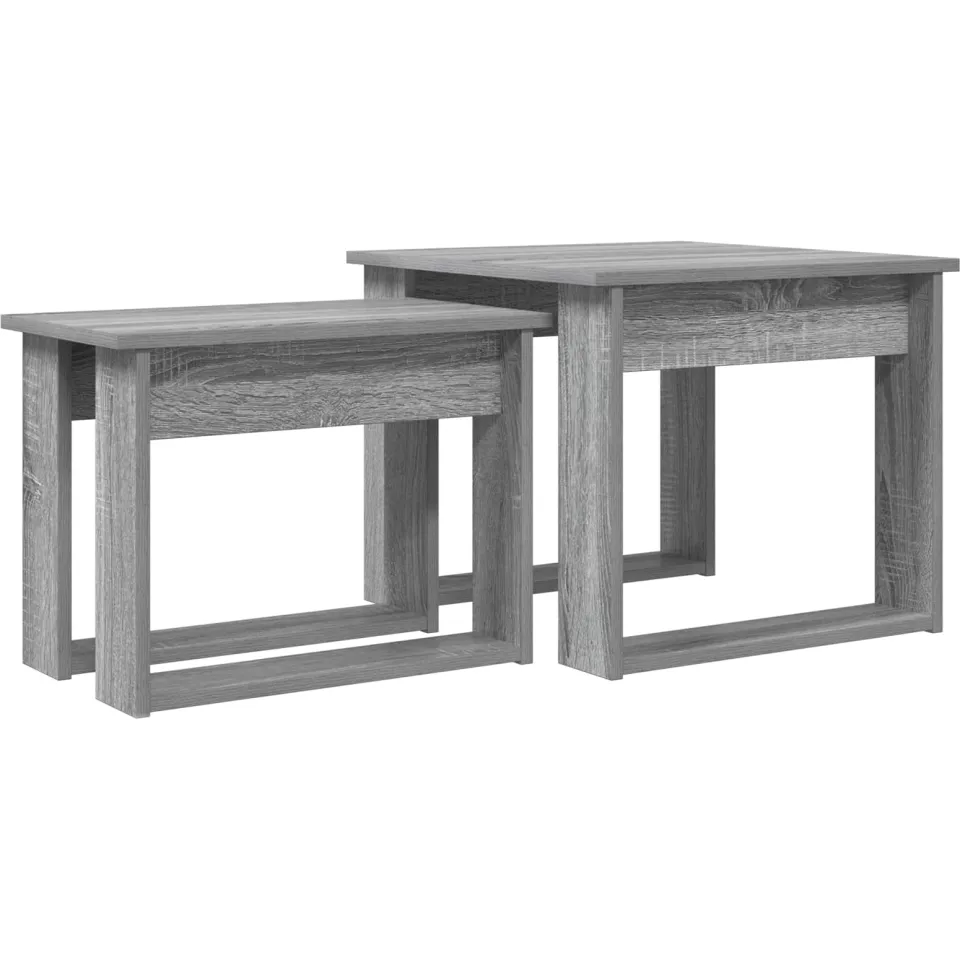 vidaXL Koffietafel Set 2 st Grijs Sonoma 50 x 52 x 42 cm Bewerkt hout, foto 3