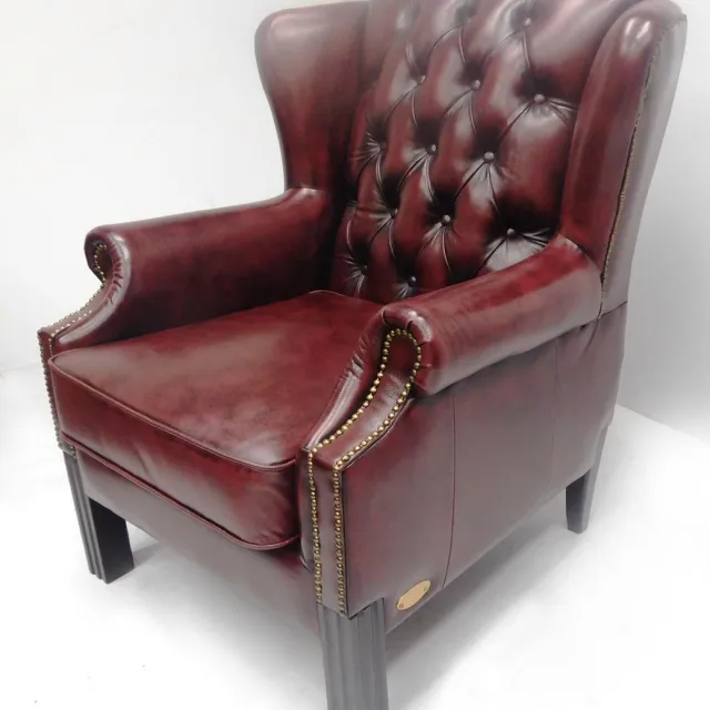 Chesterfieldsite Chesterfield Wingchair "SPRINGFIELD" - Handwish leder Burgundy (Bordo Rood)