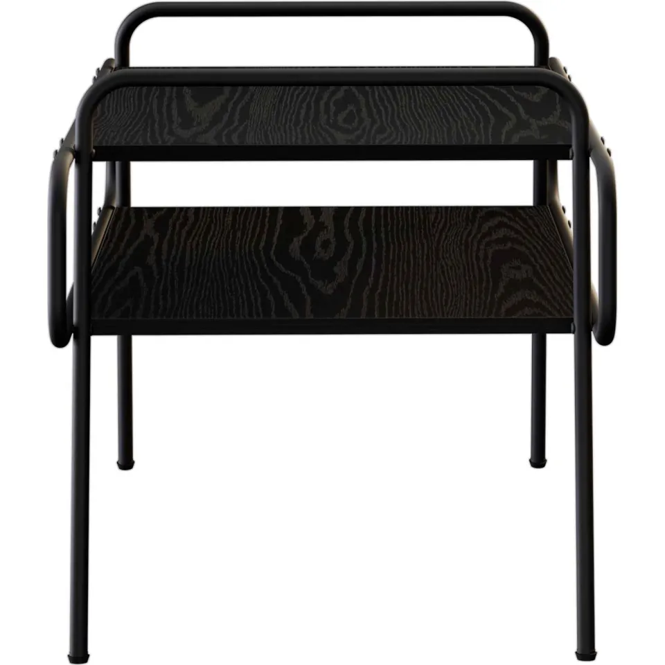 vidaXL Salontafel Zwart eiken 70 x 50 x 51 cm Bewerkt hout, foto 4