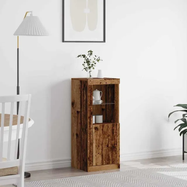 vidaXL LED Sideboard Bruin 41 x 37 x 100 cm Bewerkt hout