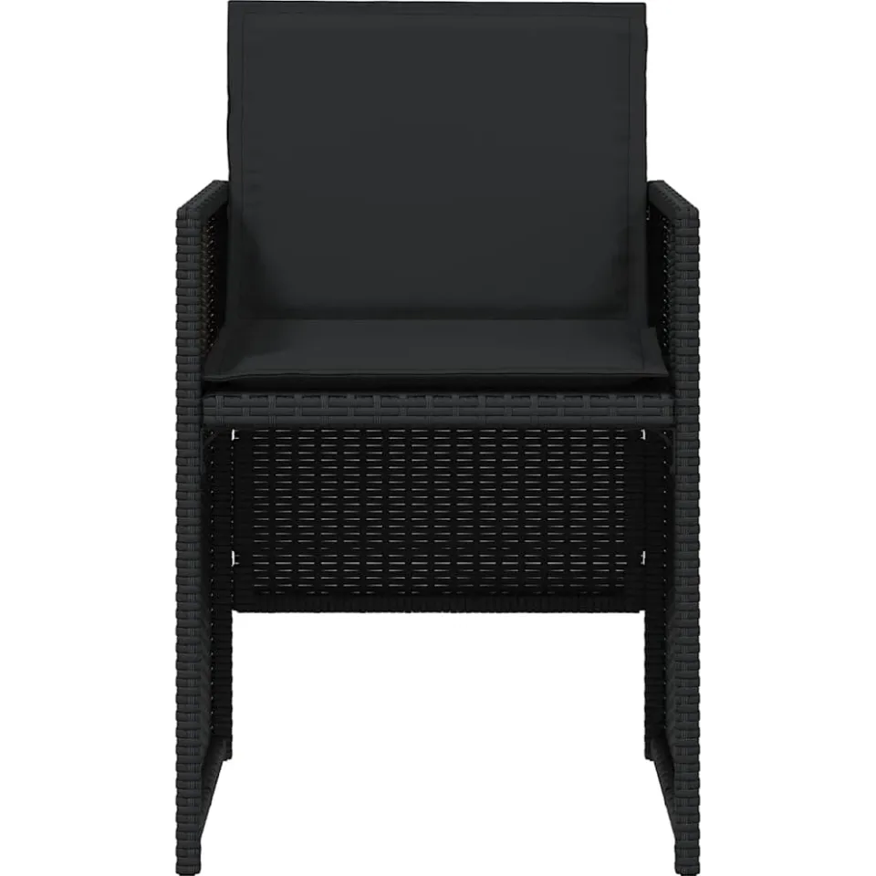 vidaXL 5-delige Tuinset met kussens poly rattan zwart, foto 4