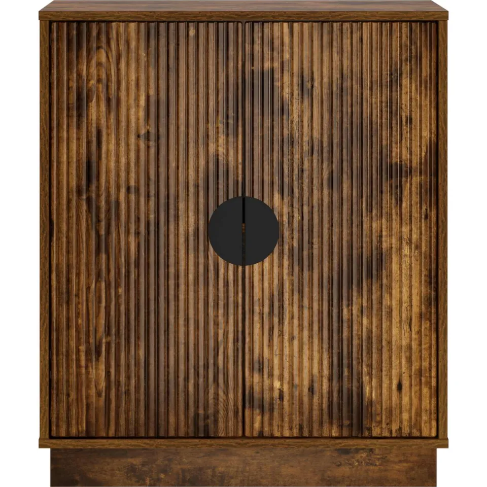 vidaXL Dressoir VENRAY Gerookt eiken 66 x 33 x 77,5 cm Bewerkt hout, foto 4