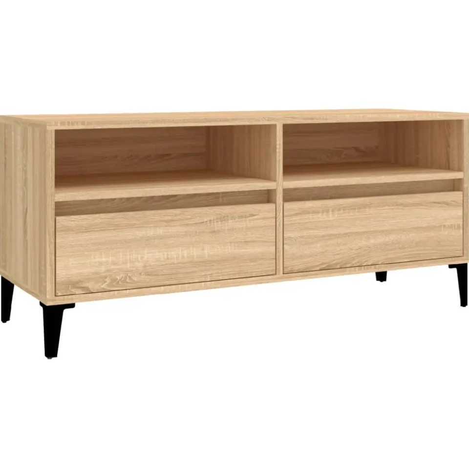 vidaXL Tv-meubel 100x34,5x44,5 cm bewerkt hout sonoma eikenkleurig