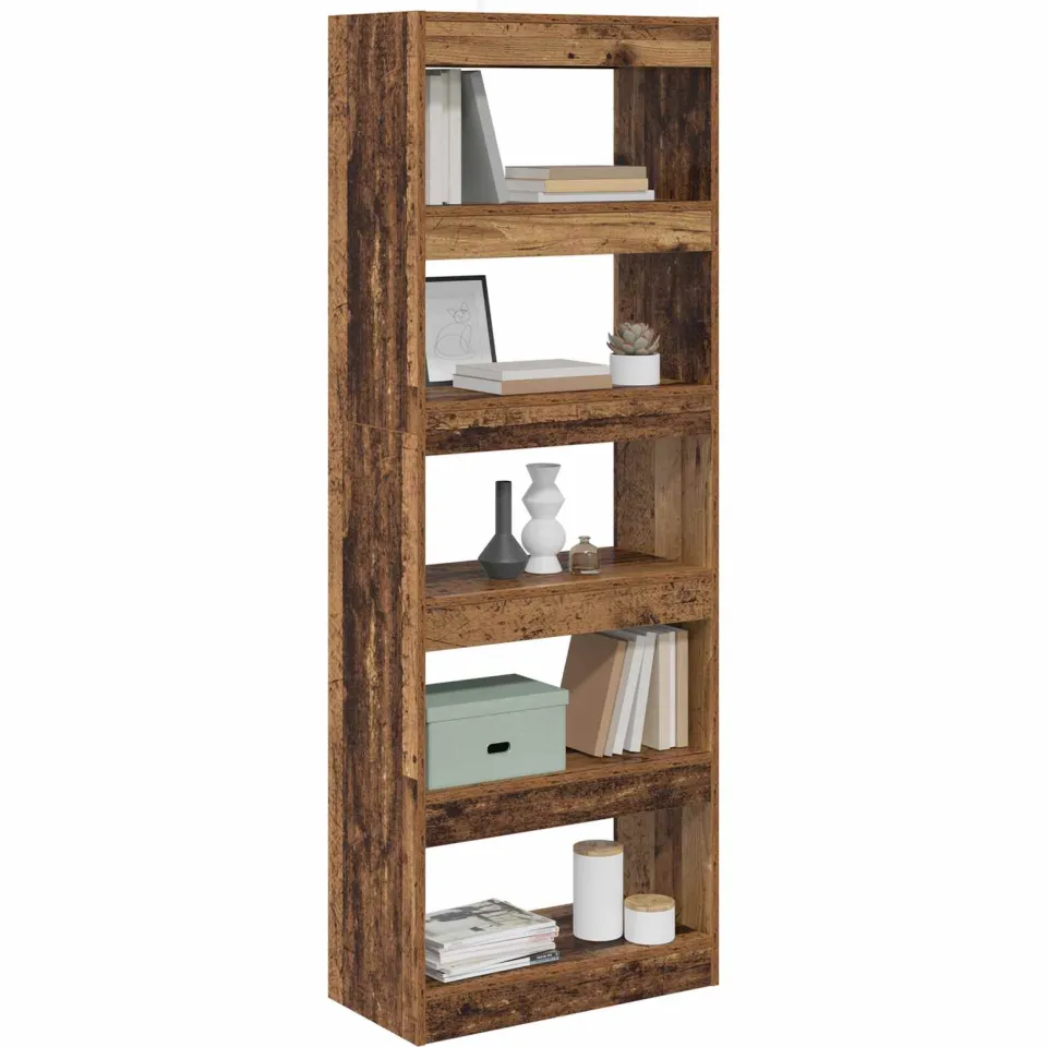 vidaXL Boekenkast 5-laags 60 x 30 x 166 cm Bewerkt hout Oud hout Bruin
