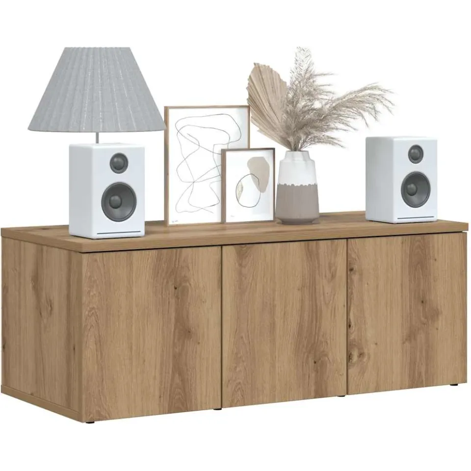 vidaXL Tv-meubel 80x34x30 cm bewerkt hout artisanaal eikenkleur, foto 3