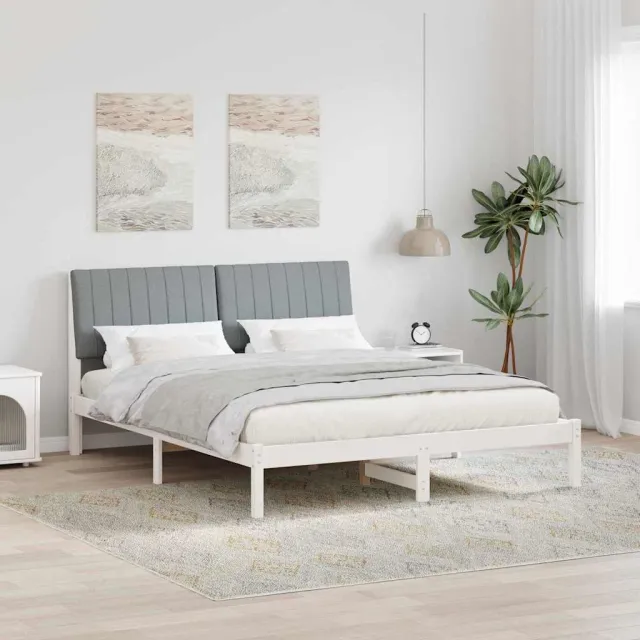 vidaXL Bedframe met hoofdeinde Wit 160 x 200 cm Massief grenenhout