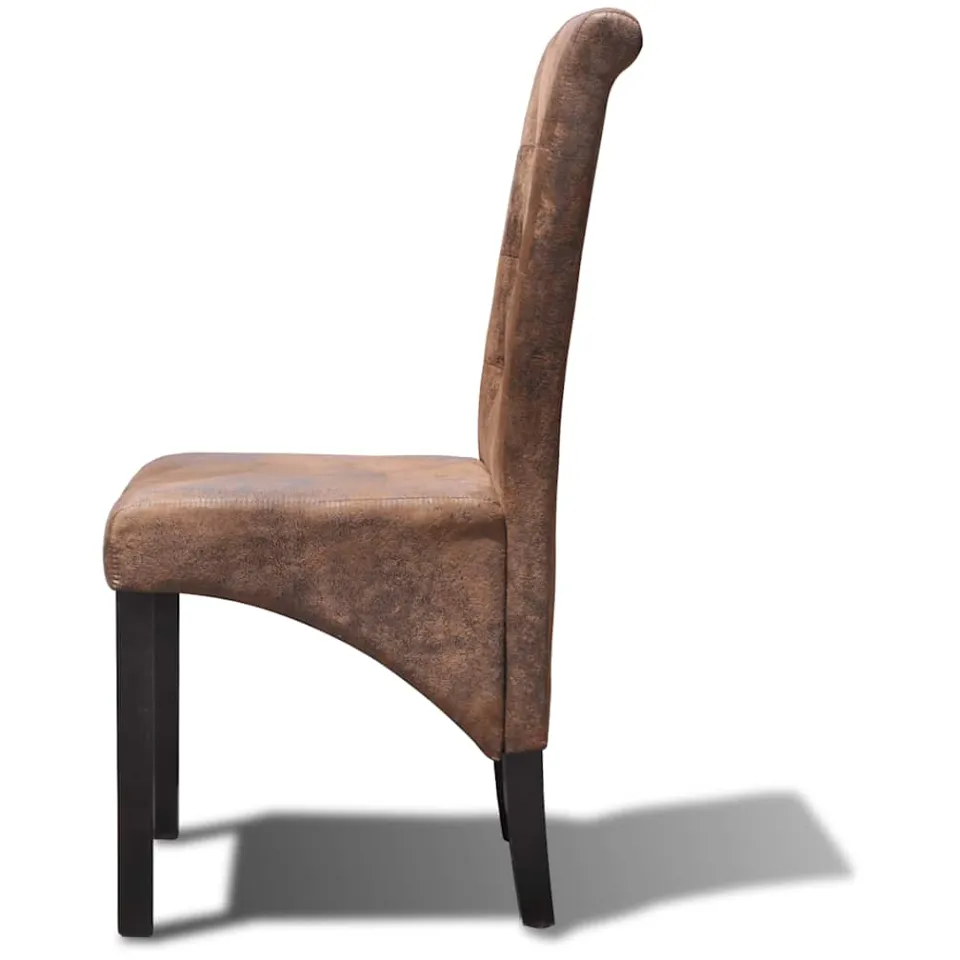 vidaXL Eetkamerstoelen 6 st kunstleer bruin, foto 3