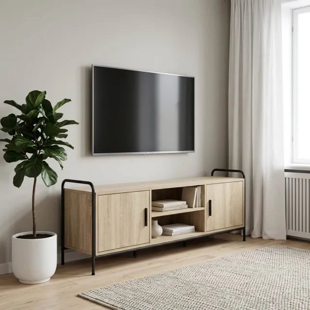 vidaXL Tv-meubel 133 x 33 x 50 cm Sonoma Eiken Bewerkt hout, foto 2