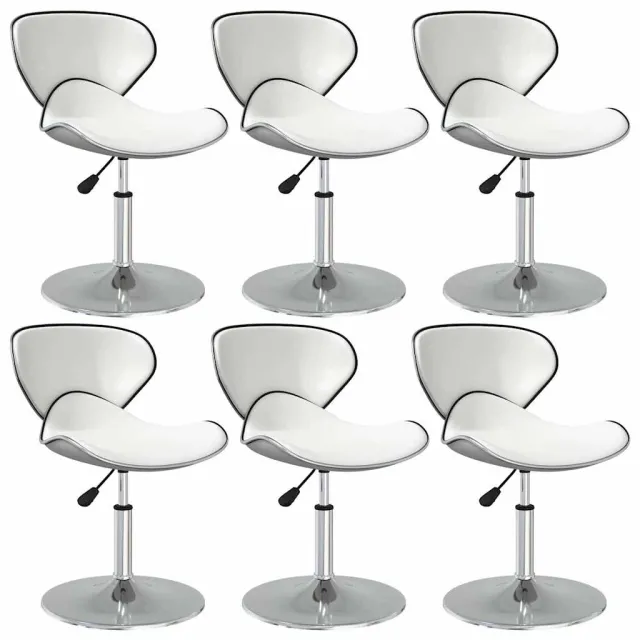 vidaXL Eetkamerstoelen 6 st kunstleer wit