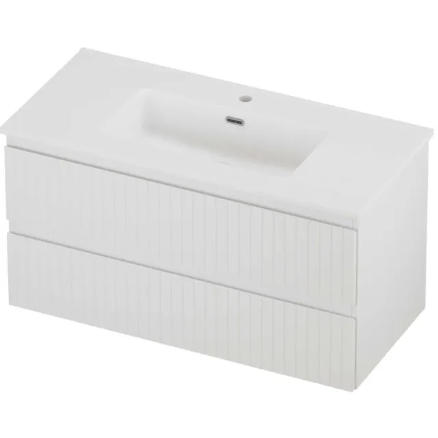 Proline Tribute Badmeubelset Porselein Elegant 1 Kraangat 100x46x54 cm Mat White Mat Wit