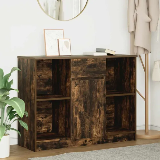 vidaXL Dressoir met lade 101x35x76 cm spaanplaat gerookt eikenkleurig Bruin
