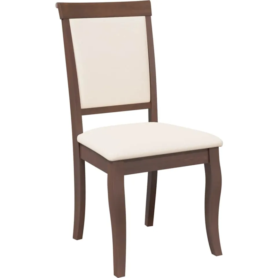 vidaXL Eetkamerstoelen met kussens 2 st massief hout rubber bruin, foto 4