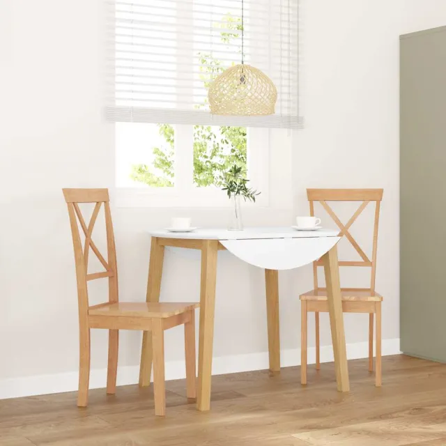 vidaXL Eetkamerstoelen 2 st massief hout rubber Bruin