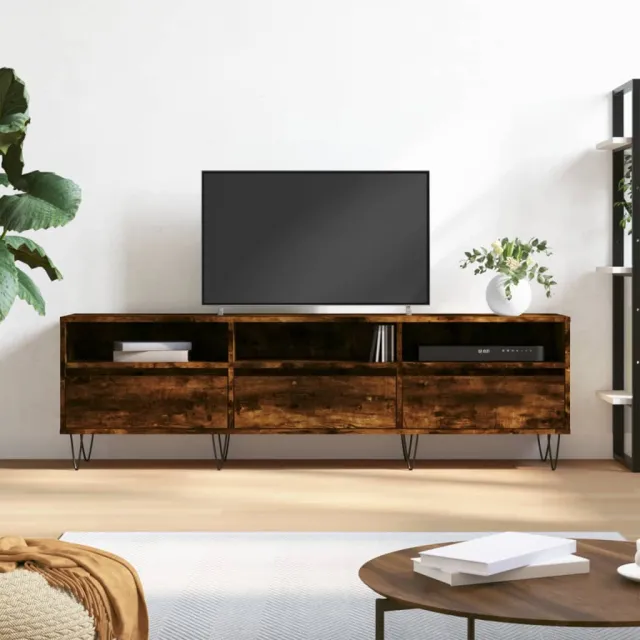 vidaXL Tv-meubel 150x30x44,5 cm bewerkt hout gerookt eikenkleurig, foto 2