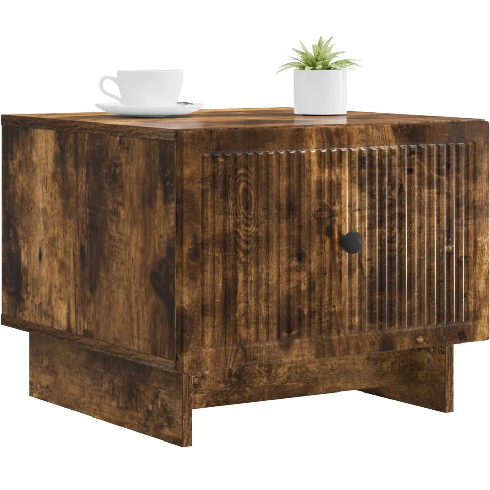 vidaXL Salontafel Gerookt eiken 49 x 50 x 40 cm Bewerkt hout Bruin