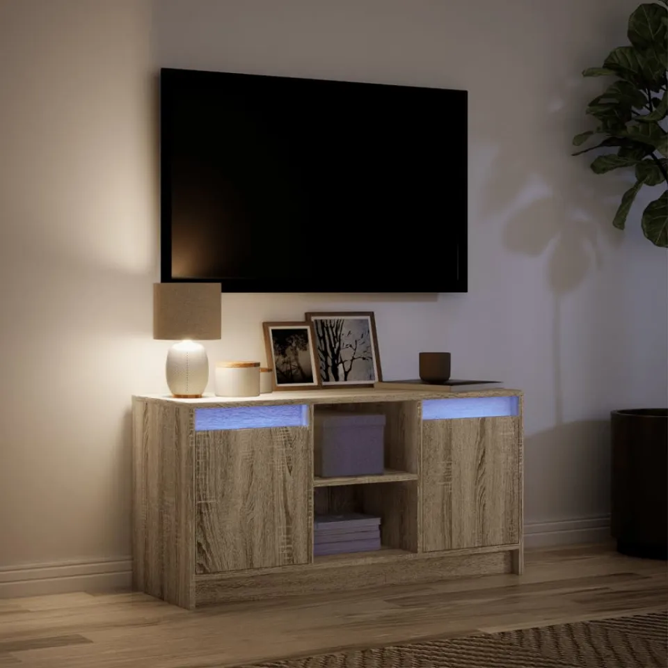 vidaXL Tv-meubel met LED 100x34x50 cm bewerkt hout sonoma eikenkleurig, foto 4
