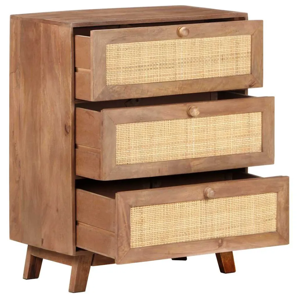 vidaXL Dressoir 61x35x76 cm massief mangohout bruin, foto 3