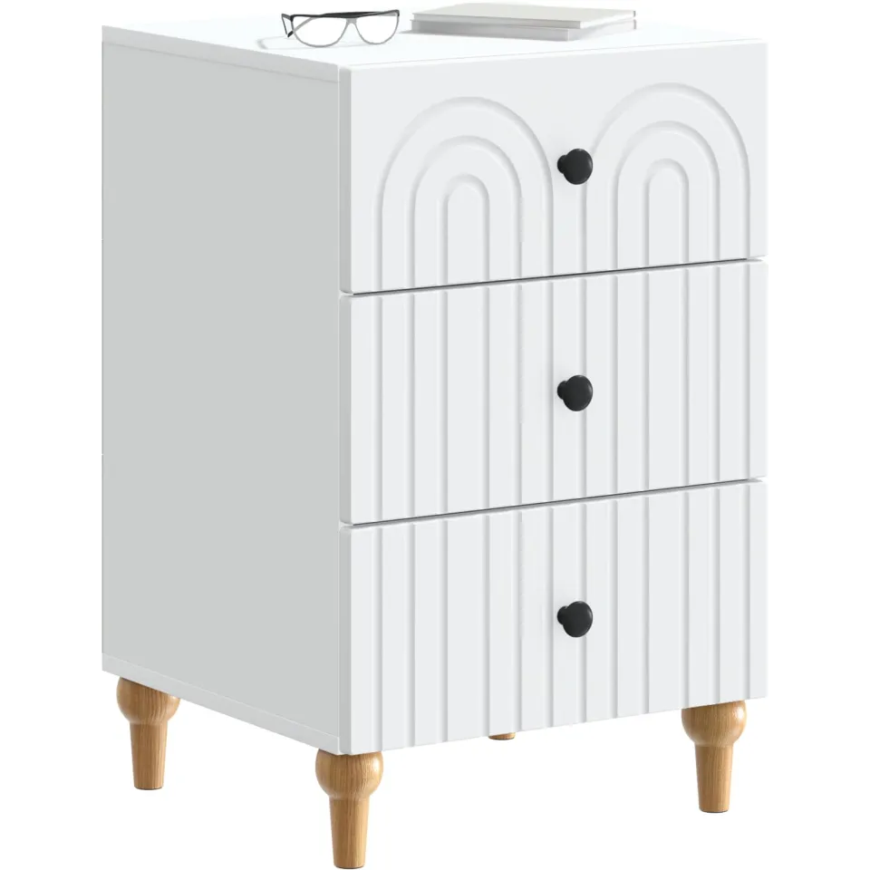 vidaXL Nachtkastje met lade Wit 43x 41 x 66,5 cm Bewerkt hout