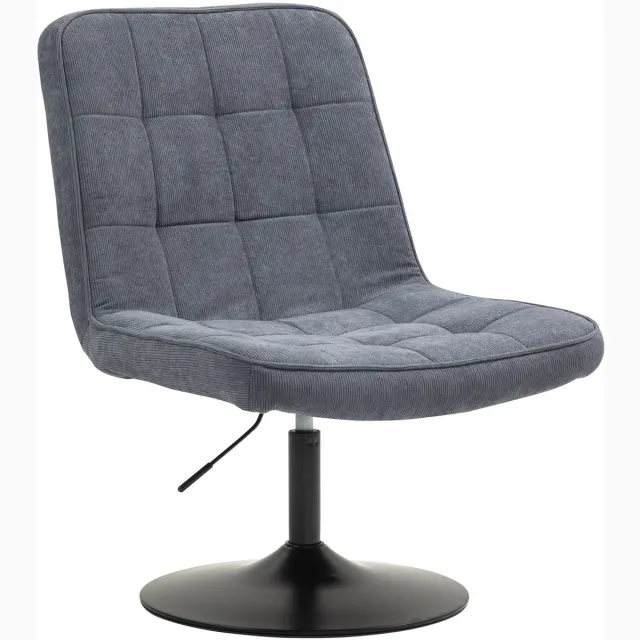 SVITA HENRY loungestoel - gestoffeerde stoel draaistoel draaivoet loungestoel corduroy hoes grijs