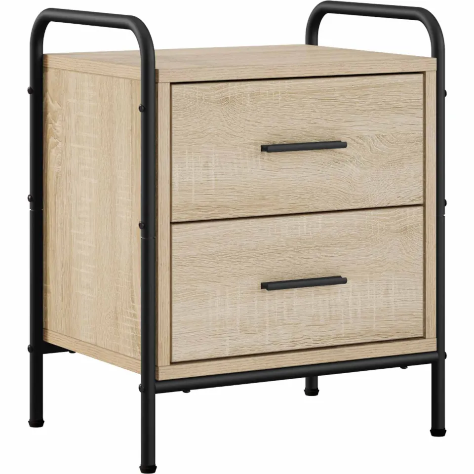 vidaXL Nachtkastje 2 st Sonoma Eiken 40 x 30 x 50 cm Bewerkt hout Bruin